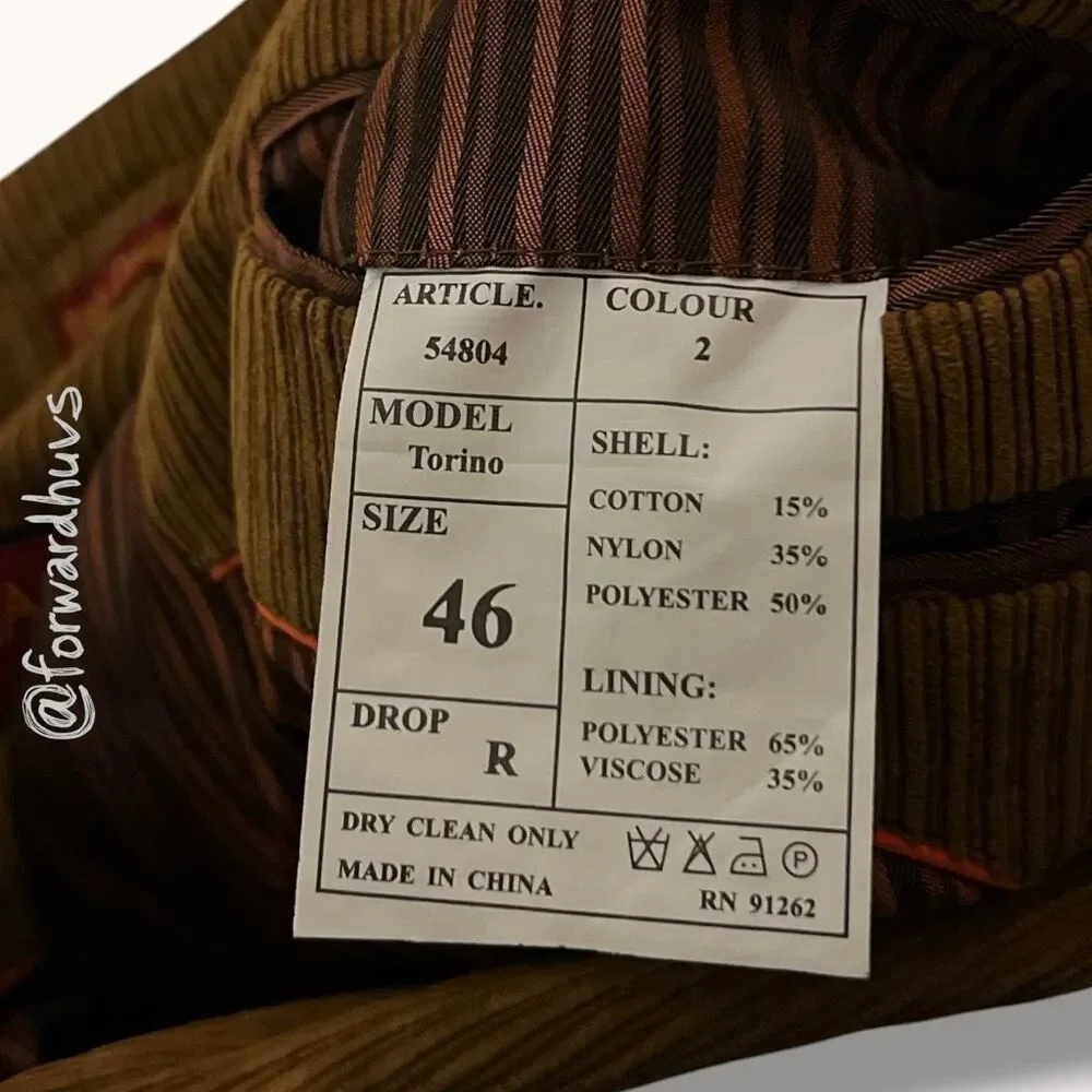 Mantoni Italy Design Corduroy Blazer – Size 46